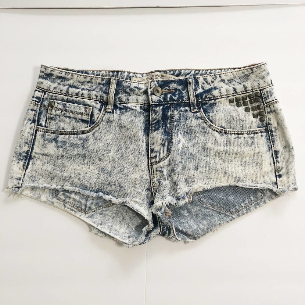 Zara Studded Acid Wash Shorts